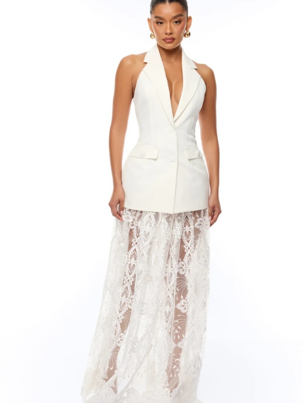 Call It Classy Halter Lace Skirt Set